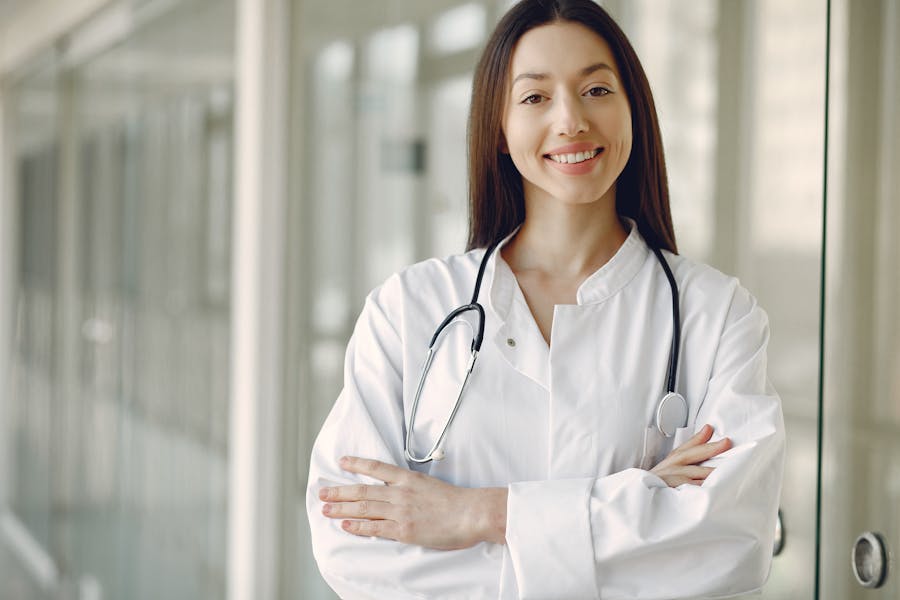 Pharmacist consulting patient